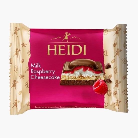 Ciocolată cu lapte și umplutură de brânză, biscuiți și zmeură Raspberry Cheesecake, 55g