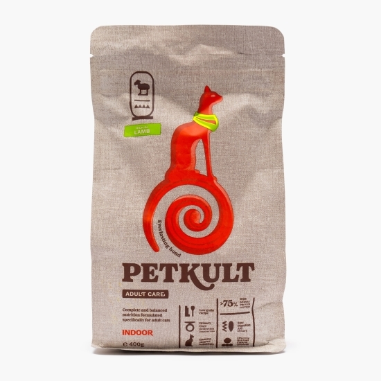 Hrană uscată pentru pisici adulte de interior Adult Care Indoor, cu miel 400g