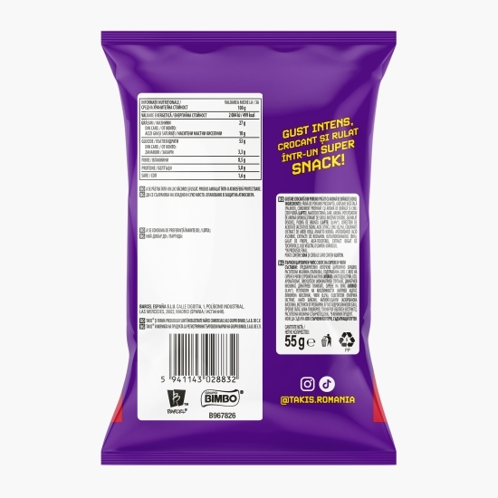 Snacks din porumb cu aromă de brânză și ardei iute Volcano, 55g