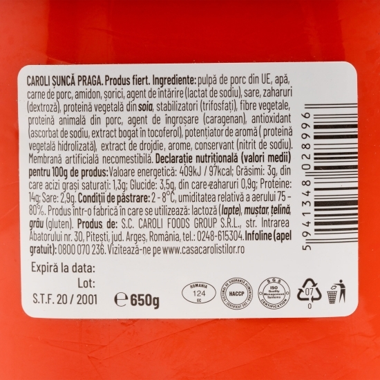 Șuncă Praga 650g