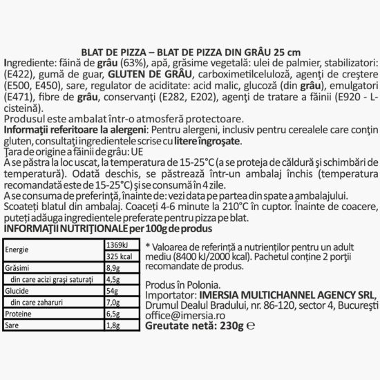 Pizza Base 2x115g, 230g