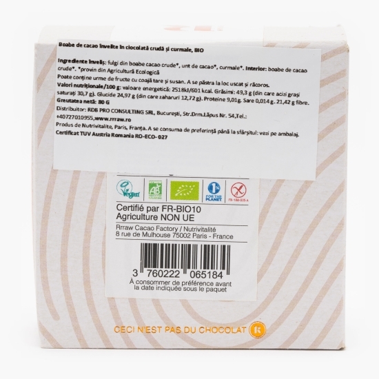 Boabe de cacao învelite în cacao crudă și curmale eco Nature 80g