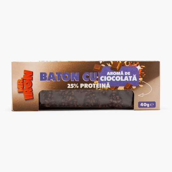 Baton crispy cu 25% proteină, aromă de ciocolată, fără zahăr adăugat, 40g