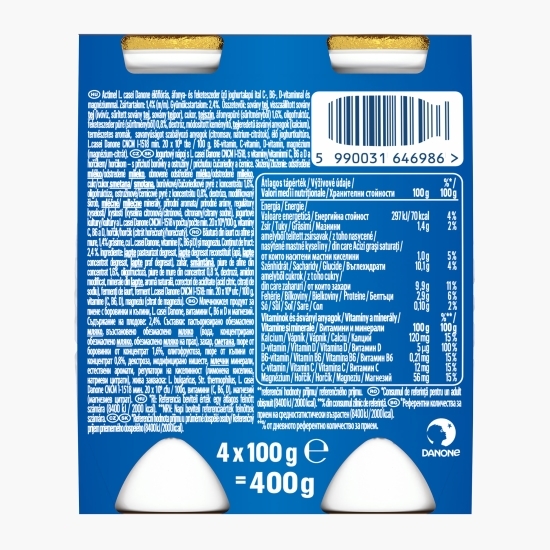 Iaurt de băut cu afine și mure, vitamine și magneziu, 4x100g