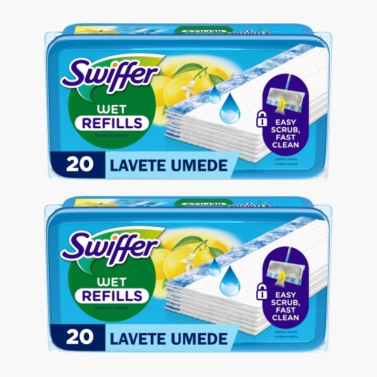 Rezerve lavete umede pentru pardoseală Lemon, 40 buc