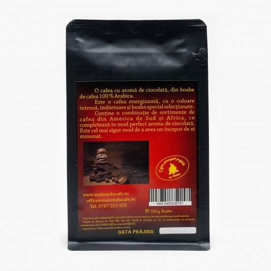 Cafea boabe prăjită cu aromă de ciocolată 100% arabica 250g