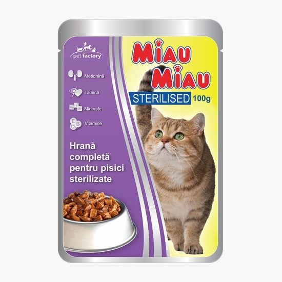 Hrană umedă pentru pisici, 100g, Sterilised