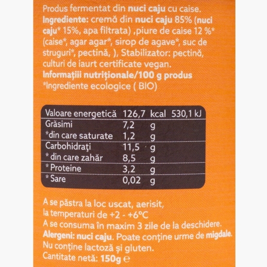 Produs fermentat Joyurt din nuci caju cu caise eco 150g