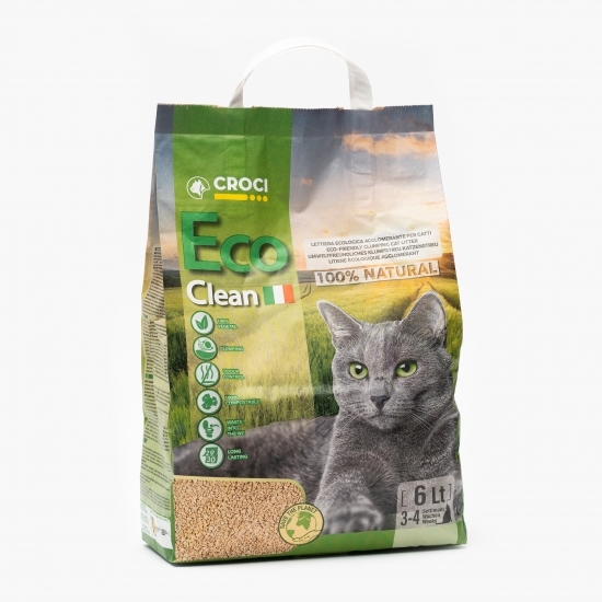 Așternut igienic vegetal pentru pisici Eco Clean 6L