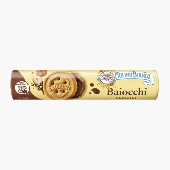 Biscuiți cu cremă de cacao și alune de pădure Baiocchi 168g