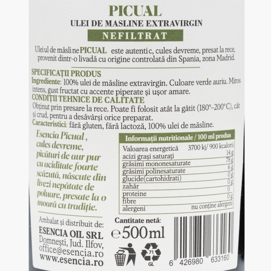 Ulei de măsline extravirgin Picual 500ml