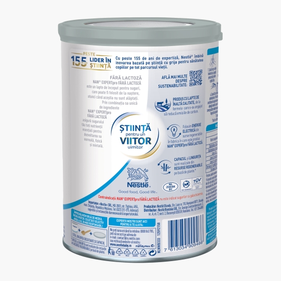 Formulă de lapte praf fără lactoză, +0 luni, 400g
