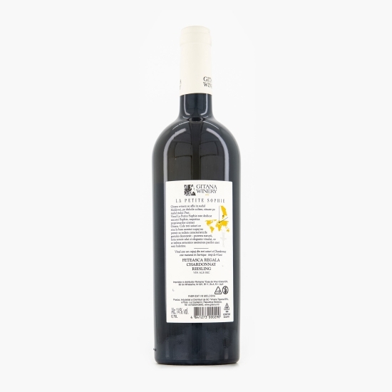 Vin alb sec Chardonnay, Fetească Regală și Riesling, 14%, 0.75l