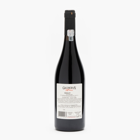 Vin roșu sec Merlot, 14.8%, 0.75l