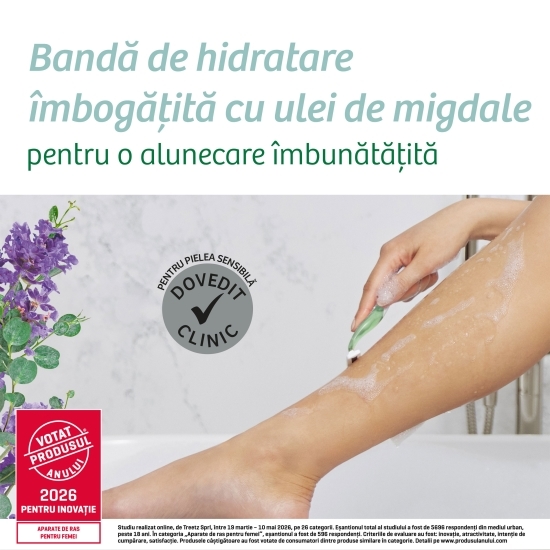 Aparat de ras pentru femei Soleil Escape cu 3 lame, Lavandă & Eucalipt, 3 buc