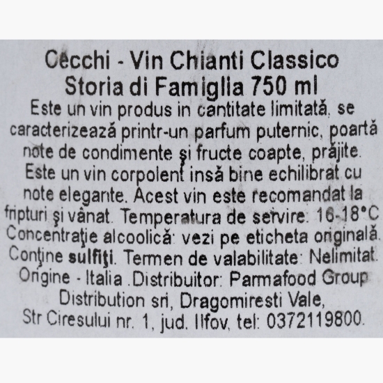 Vin roșu sec Classico Storia di Famiglia, 13.5%, 0.75l