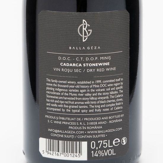Vin roșu sec Stone Wine Cadarca, 14%, 0.75l
