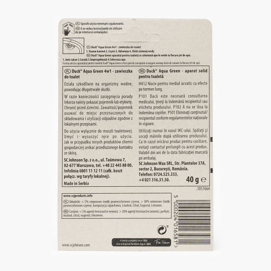 Aparat pentru toaletă Aqua green 4în1 40g