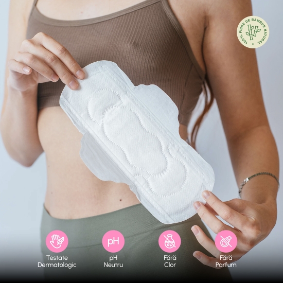 Absorbante de zi din bambus natural, 10 buc
