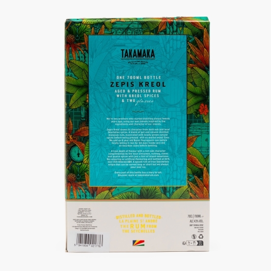 Rom Spiced St. Andre Zepis Kreol, 43% alc., 700ml + 2 pahare