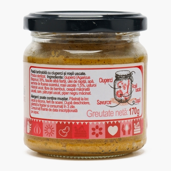 Pastă tartinabilă cu ciuperci și roșii uscate 170g
