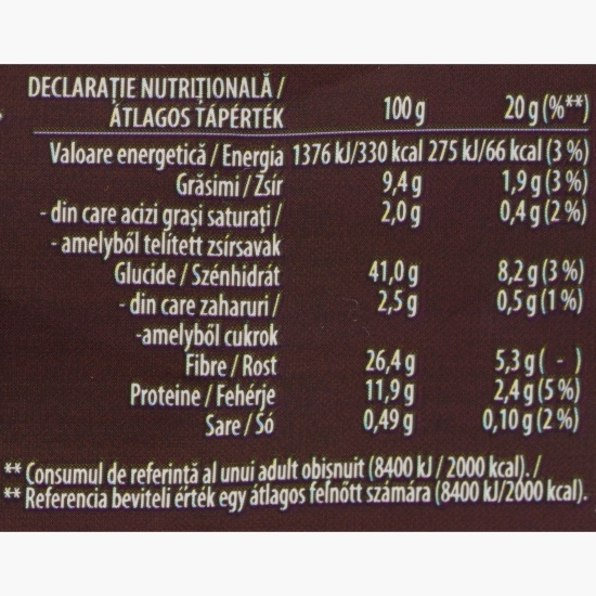 Baton de cereale pentru mic dejun Proteine cu cacao, fără zaharuri adăugate 20g