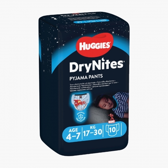 Scutece incontinență DryNites băieți, 4-7 ani, 17-30kg, 10 buc