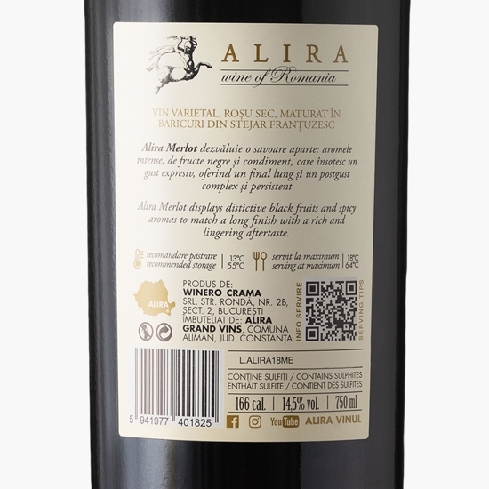 Vin roșu sec Merlot 0.75l