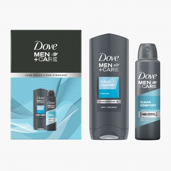 Set cadou Clean Comfort gel de duș 250ml + antiperspirant spray 150ml