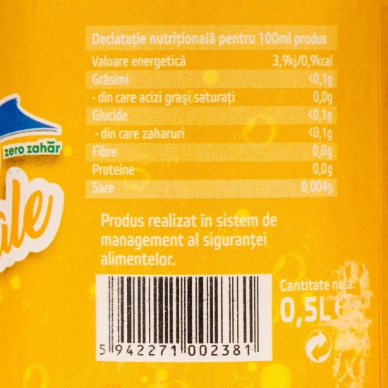 Băutură carbogazoasă portocale fără zahăr 0.5l