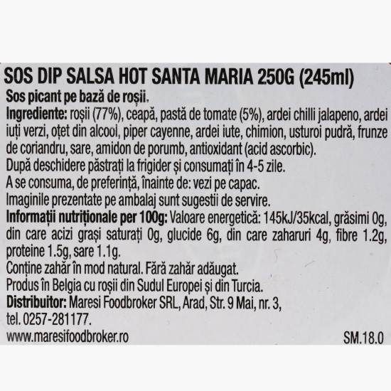 Sos DIP salsa hot, fără zahăr adăugat 250g