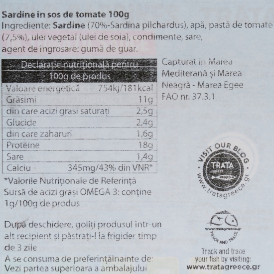 Sardine în sos de tomate 100g