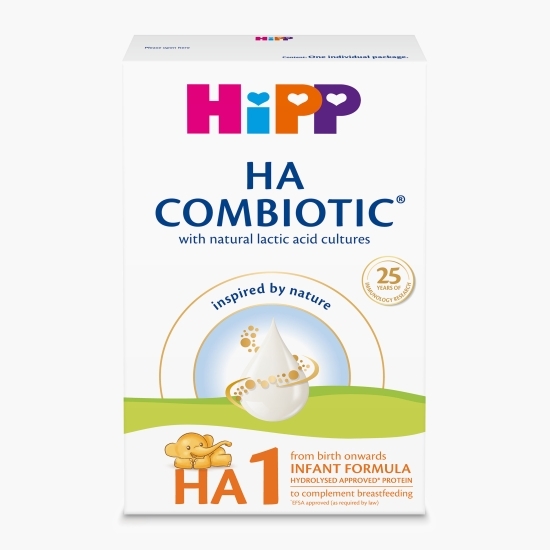 Formulă de lapte praf de început HA 1 Combiotic, +0 luni, 350 g
