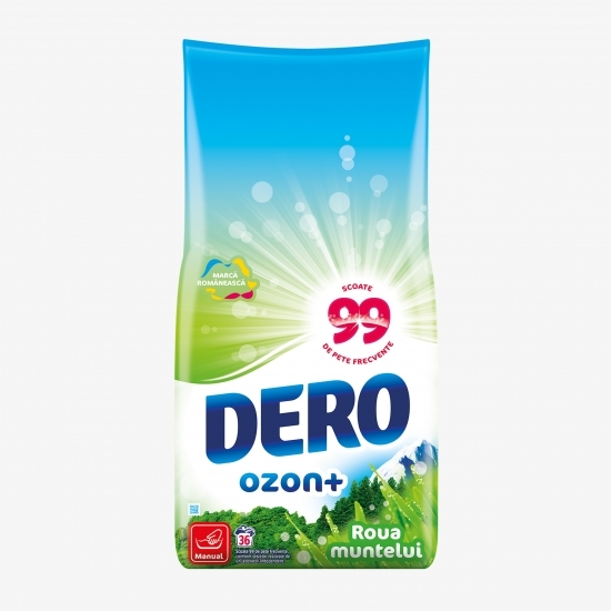 Detergent de rufe pudră manual Ozon+ „Roua muntelui” 36 spălări, 1.8kg