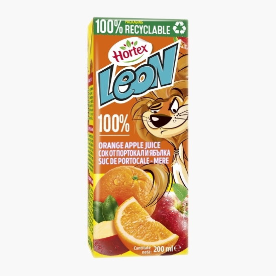 Suc de portocale-mere Leon 100%, 0.2l