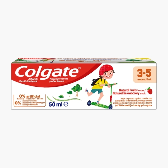 Pastă de dinți pentru copii cu fluor, vârstă 3-5 ani, aromă de căpșuni, 50ml