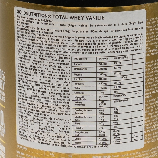 Total Whey Protein vanilie 1kg