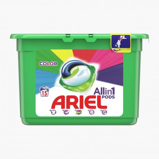 Detergent de rufe capsule All in One Pods Color, 15 spălări