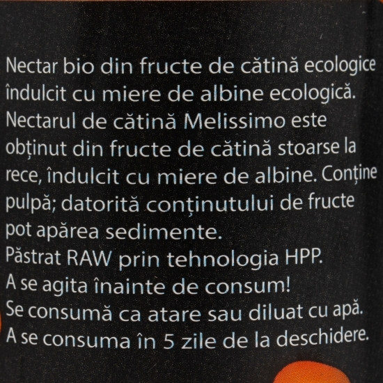 Nectar eco din fructe de cătină și miere de salcâm, 0.25l