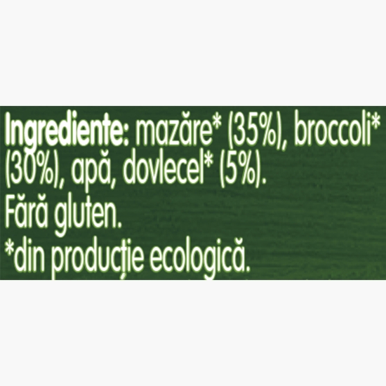 Piure ecologic de mazăre, broccoli și dovlecel 125g