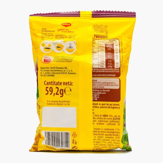 Preparat instant cu fidea, cu gust de pui picant Fidelicios 59.2g
