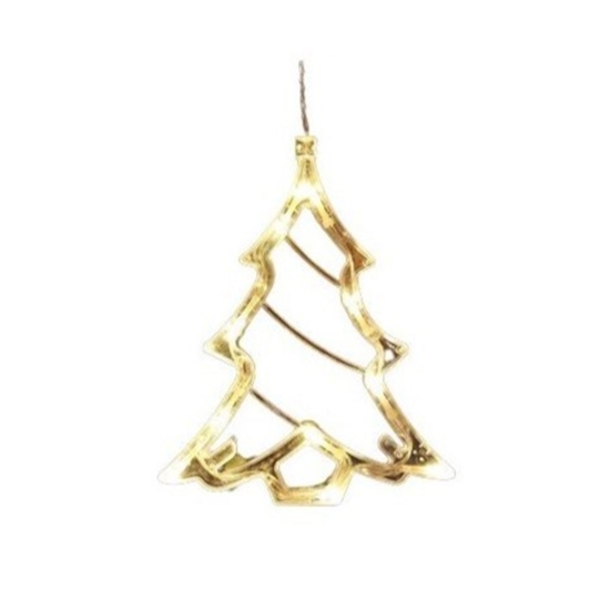 Decorațiune de Crăciun luminoasă în formă de brad, cu ventuză, 21x13 cm