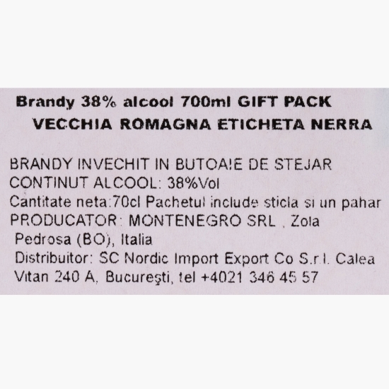 Brandy Etichetta Nera 38% alc. 0.7l + pahar