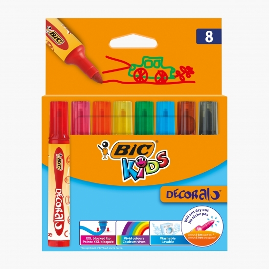 Markere colorate lavabile Kids Decoralo 8 buc