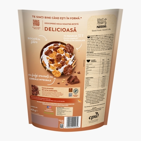 Cereale integrale de grâu și ovăz cu ciocolată 425g