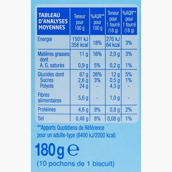 Biscuiți cu umplutură de smochine, fără zahăr, 180g