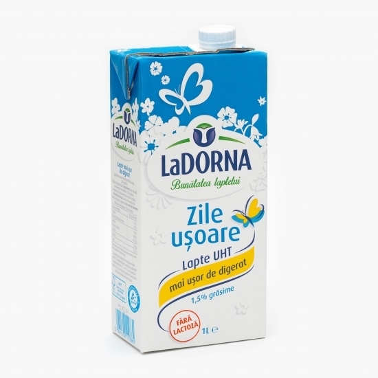Lapte UHT fără lactoză, 1.5% grăsime, „Zile ușoare” 1l