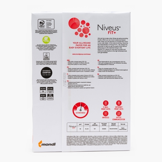 Hârtie pentru copiator, A4 80 g/mp, 500 coli/top, Niveus Fit+