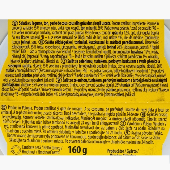 Salată cu ton, cous-cous și legume 160g