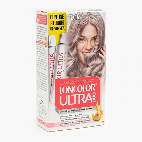 Vopsea permanentă pentru păr Ultra Max 10.19 blond argintiu intens 200ml